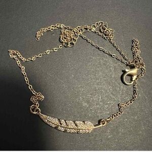 Kohl's Gold-Tone Crystal Feather Necklace - Women Jewelry